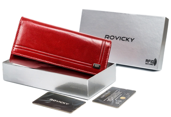 Dámska kožená peňaženka na karty s ochranou RFID Protect - Rovicky