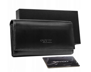 Dámska kožená peňaženka na patentky so systémom RFID - Cavaldi