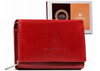 Dámska kožená peňaženka so zapínaním na patentku - Peterson