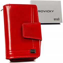 Dámska kožená peňaženka so zapínaním na zips a patentku - Rovicky