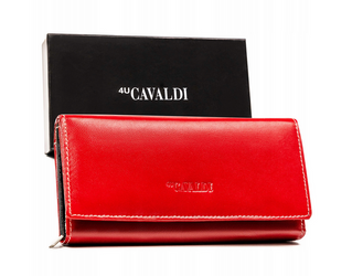 Dámska kožená peňaženka v horizontálnej orientácii so zapínaním na patentku - 4U Cavaldi