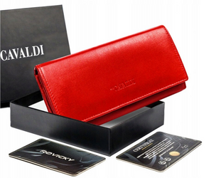 Dámska kožená peňaženka v horizontálnej orientácii so zapínaním na patentku - 4U Cavaldi