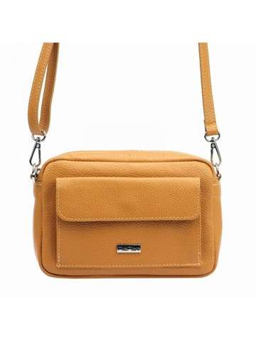Dámska kožená taška MiaMore Dollaro 01-041 Camel Shoulder Bag Natural Leather