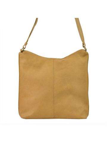 Dámska kožená taška Serena 03 V v horčicovej farbe Shopperbag s organizérom a vnútorným zipsom