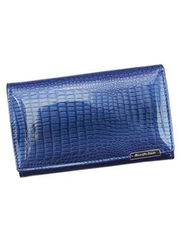 Dámska lakovaná kožená peňaženka Jennifer Jones 5261-2 Blue Horizontal Medium