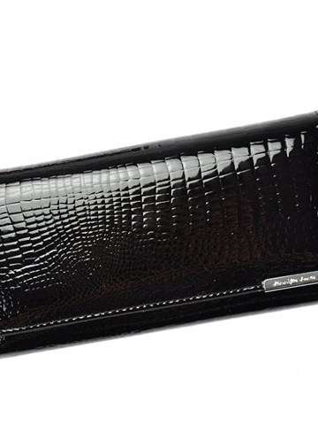Dámska lakovaná kožená peňaženka Jennifer Jones 5289-2 Black Horizontal Large
