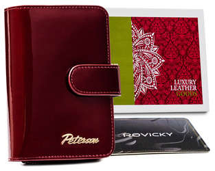 Dámska malá kožená peňaženka Kožená RFID - Peterson - červená