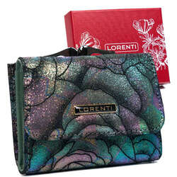 Dámska malá kožená peňaženka s dúhovými kvetmi - Lorenti