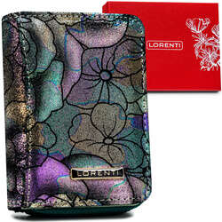 Dámska malá kožená peňaženka s kvetinovým vzorom - Lorenti