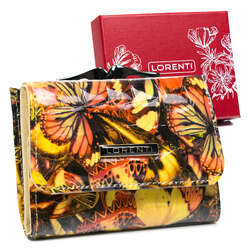 Dámska malá kožená peňaženka s motýlími motívmi - Lorenti