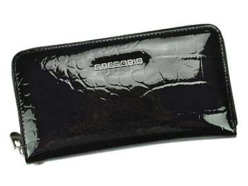 Dámska peňaženka Gregorio BC-119 Prírodná koža čierna veľká s popruhom a ochranou RFID