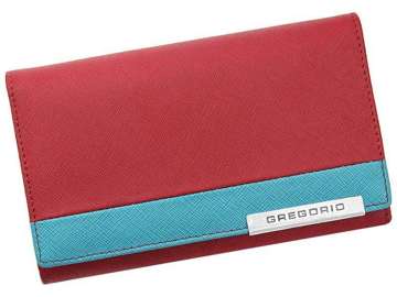 Dámska peňaženka Gregorio FRZ-112 z prírodnej kože červeno-modrá stredná veľkosť s ochranou RFID