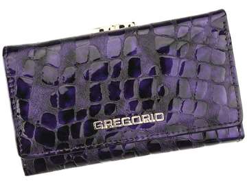 Dámska peňaženka Gregorio FS-108 z prírodnej kože fialovej farby so zámkom a funkciou RFID SECURE