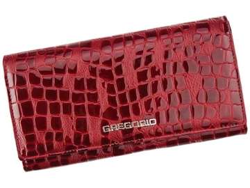Dámska peňaženka Gregorio FS-114 Prírodná koža Veľká tmavočervená horizontálna