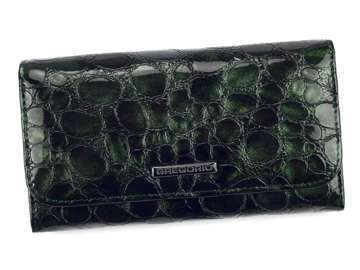 Dámska peňaženka Gregorio FZ-110 Prírodná koža Zelená horizontálna RFID SECURE