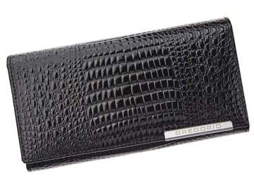 Dámska peňaženka Gregorio GF107 z prírodnej kože čiernej farby s ochranou RFID