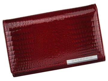 Dámska peňaženka Gregorio GF112 z prírodnej kože červenej farby s ochranou RFID