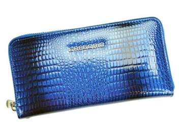 Dámska peňaženka Gregorio GF119 Large Patent Leather Blue Level with RFID Protection