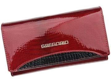 Dámska peňaženka Gregorio GP-107 z prírodnej červenej kože s horizontálnym dizajnom a ochranou RFID