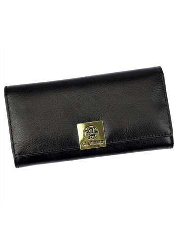 Dámska peňaženka Gregorio GS-100 z prírodnej kože čiernej farby s horizontálnou orientáciou a ochranou RFID