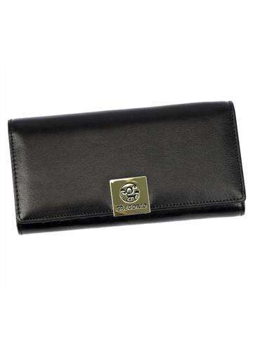 Dámska peňaženka Gregorio GS-102 Veľká čierna prírodná koža s ochranou RFID