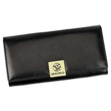 Dámska peňaženka Gregorio GS-106 z prírodnej kože v čiernej farbe s horizontálnou orientáciou a ochranou RFID