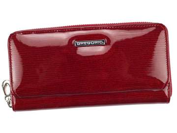 Dámska peňaženka Gregorio LN-111 z prírodnej kože veľká červená s ochranou RFID