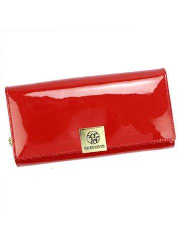 Dámska peňaženka Gregorio LS-122 z prírodnej kože červená horizontálna veľká RFID SECURE