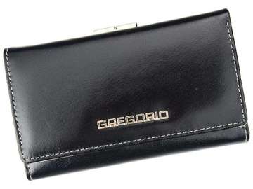 Dámska peňaženka Gregorio N108 z prírodnej kože v čiernej farbe s horizontálnym rezom a bezpečnostnou funkciou RFID