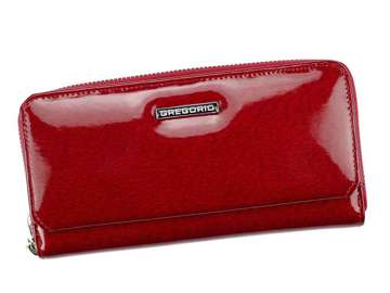 Dámska peňaženka Gregorio PT-111 z prírodnej kože veľká červená horizontálna orientácia s ochranou RFID