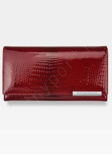 Dámska peňaženka Gregorio Prírodná koža Červená horizontálna veľká RFID SECURE