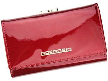 Dámska peňaženka Gregorio SH-108 z prírodnej kože červenej farby s ozdobnou sponou a ochranou RFID