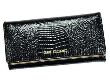 Dámska peňaženka Gregorio SLL-100 z prírodnej kože čiernej farby s horizontálnou orientáciou a ochranou RFID