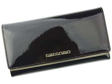 Dámska peňaženka Gregorio ZLL-100 z prírodnej kože tmavohnedej farby s horizontálnou orientáciou a ochranou RFID