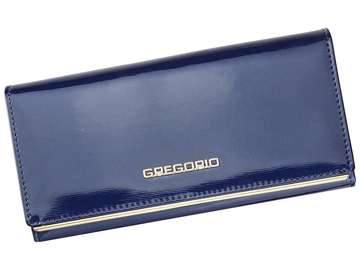 Dámska peňaženka Gregorio ZLL-106 Prírodná koža Tmavomodrá horizontálna veľká RFID SECURE