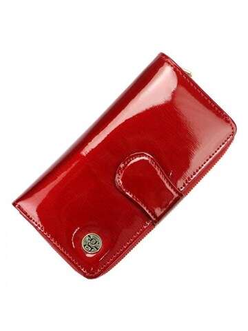 Dámska peňaženka Gregorio z pravej a eko kože červená vertikálna stredná veľkosť s funkciou RFID SECURE