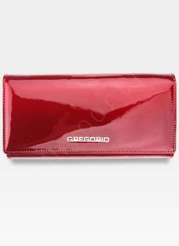 Dámska peňaženka Gregorio z pravej kože v červenej farbe s horizontálnym dizajnom a ochranou RFID