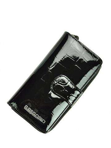 Dámska peňaženka Gregorio z prírodnej kože vo vertikálnom dizajne strednej veľkosti - čierna, RFID SECURE