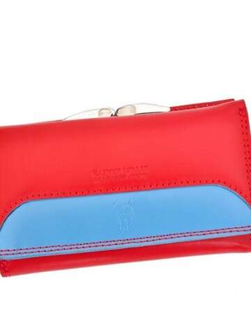 Dámska peňaženka Harvey Miller Polo Club Červená prírodná koža Elegantný strih