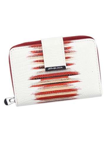 Dámska peňaženka Jennifer Jones 5198-2 Prírodná koža biela a červená