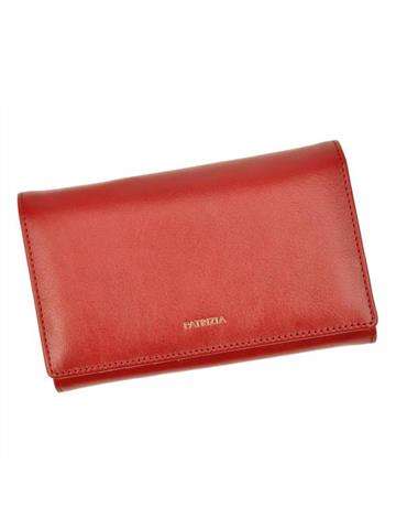 Dámska peňaženka PATRIZIA IT-101 RFID Červená pravá koža Horizontálna stredná veľkosť