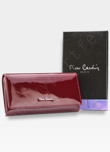 Dámska peňaženka Pierre Cardin 05 LINE 114 z prírodnej kože červený horizontálny formát veľký