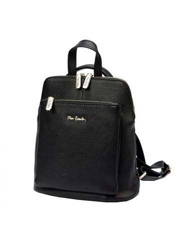 Dámsky kožený batoh Pierre Cardin FRZ 55081 DOLLARO čierny s prírodnou kožou a zlatým kovaním