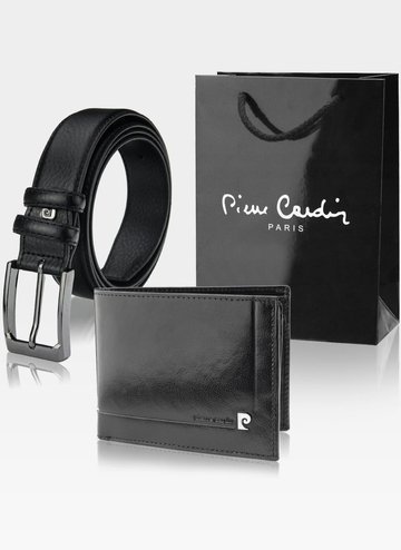 Darčeková sada Pánska peňaženka opasok Pierre Cardin Pravá koža darček + peňaženka