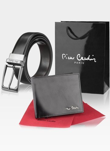 Darčeková sada Pánska peňaženka s obojstranným popruhom Pierre Cardin Darček z pravej kože + peňaženka