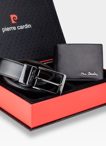 Darčeková sada Pánska peňaženka s remienkom Darčeková koža Pierre Cardin Originálne na Vianoce, Vianoce