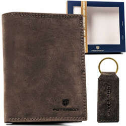 Darčeková sada: pánska kožená peňaženka a prívesok na kľúče - Peterson