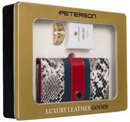 Darčeková súprava: dámska kožená peňaženka a parfumovaná voda Velvet - Peterson