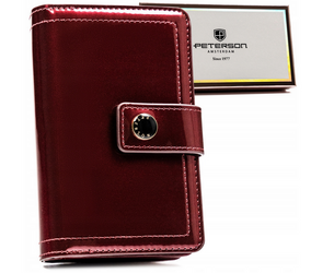 Elegantná dámska peňaženka z ekologickej kože so zapínaním na patentku - Peterson