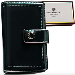 Elegantná dámska peňaženka z ekologickej kože so zapínaním na patentku - Peterson
